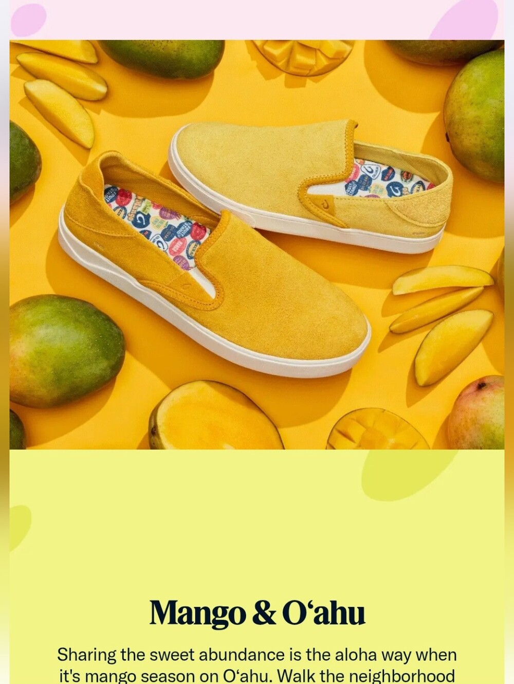 EUC OluKai Pehuea Suede Leather Fruitstand O'ahu Mango Limited Edition W8.5
